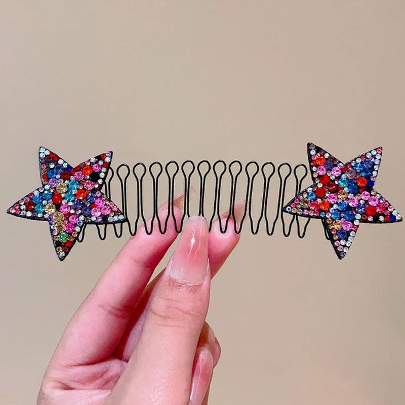 Rhinestone Star Broken Hair Comb