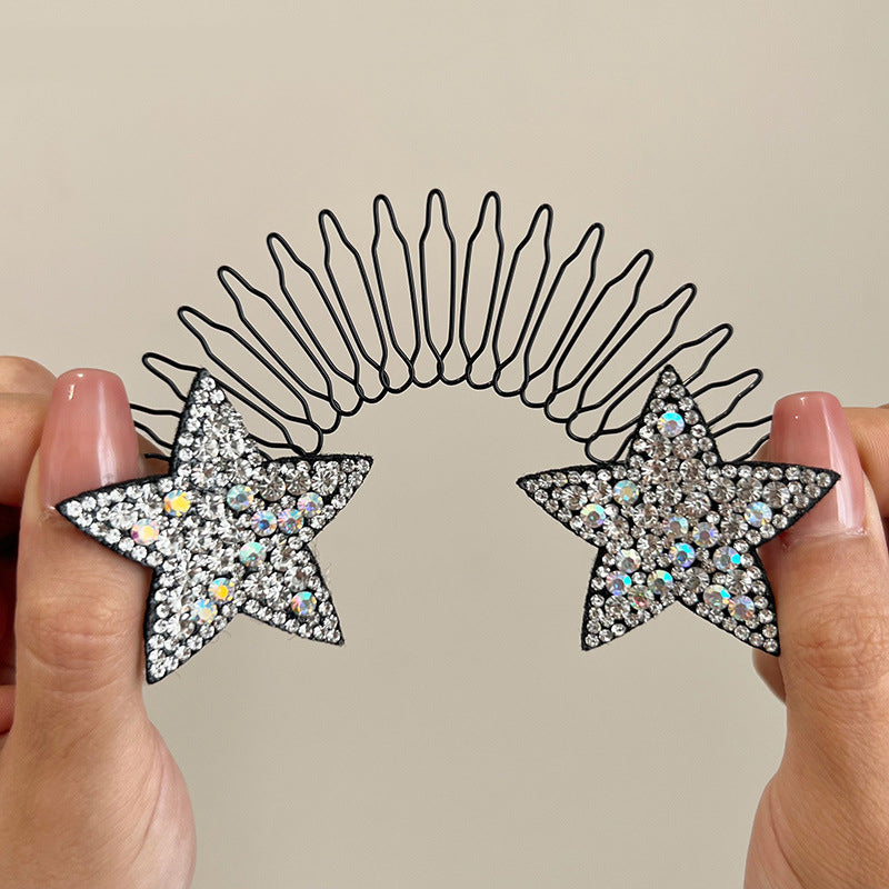 Rhinestone Star Broken Hair Comb