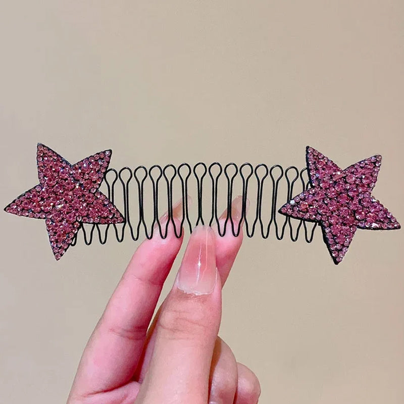 Rhinestone Star Broken Hair Comb