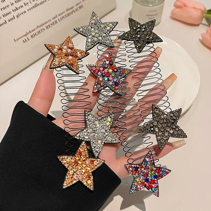 Rhinestone Star Broken Hair Comb