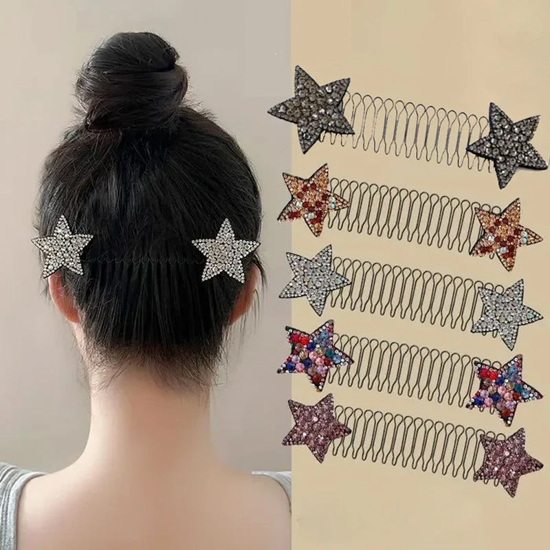 Rhinestone Star Broken Hair Comb