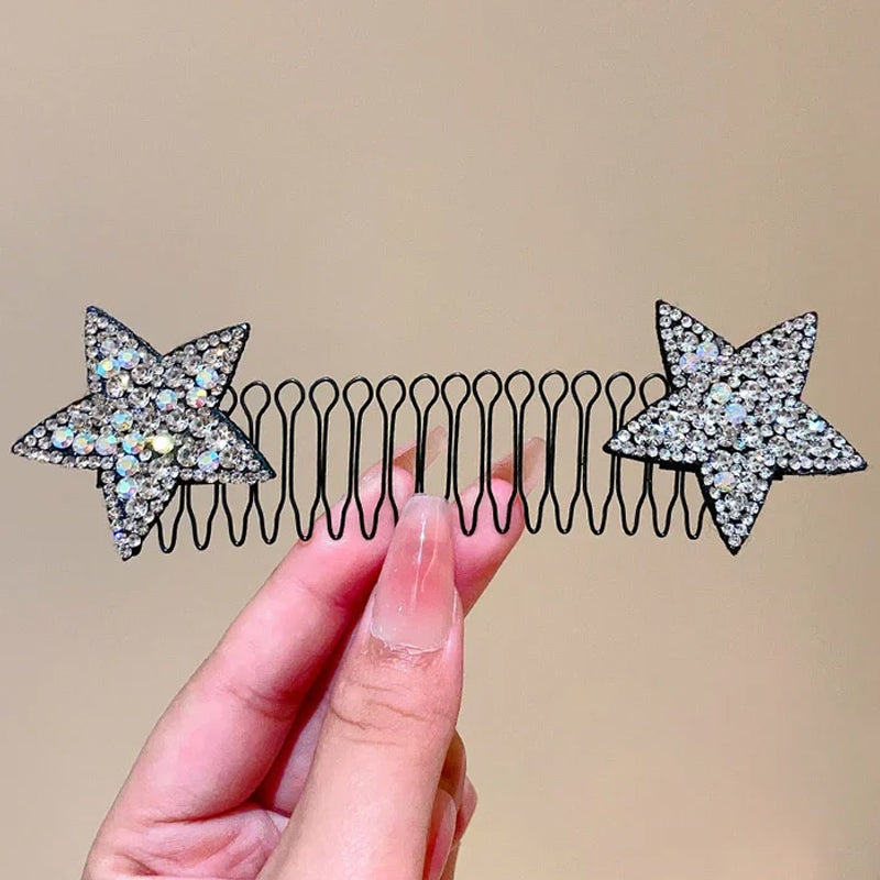 Rhinestone Star Broken Hair Comb