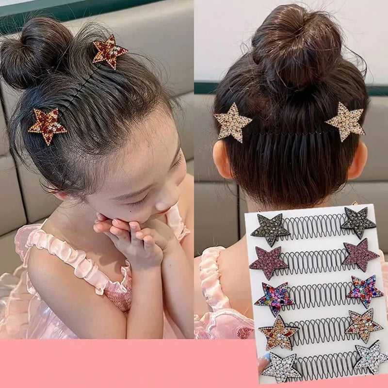 Rhinestone Star Broken Hair Comb