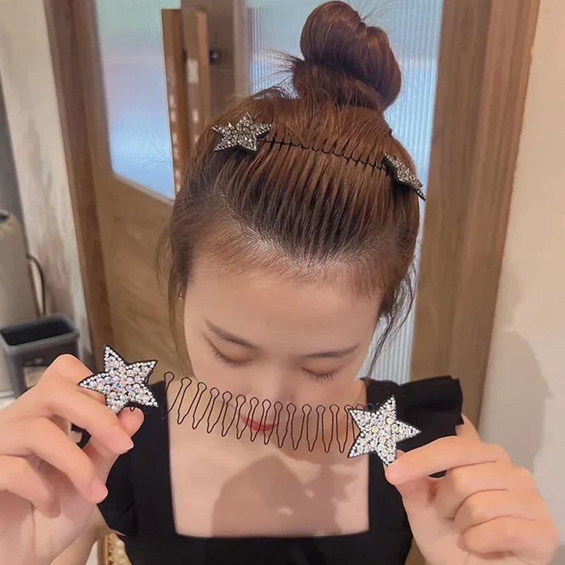 Rhinestone Star Broken Hair Comb