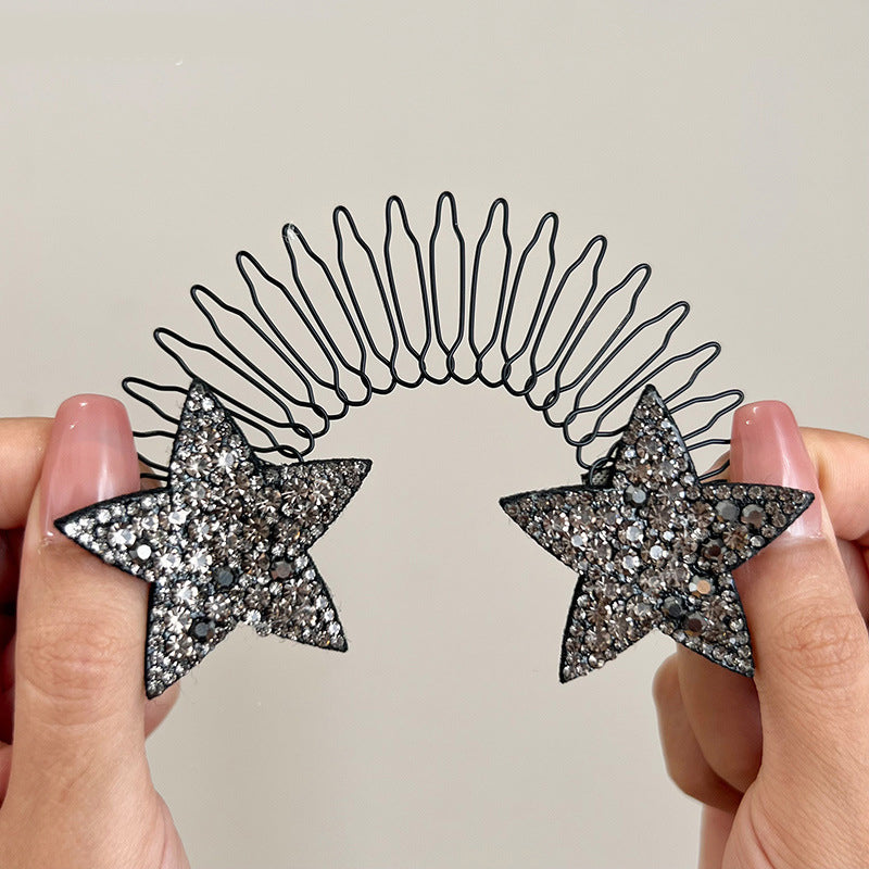 Rhinestone Star Broken Hair Comb