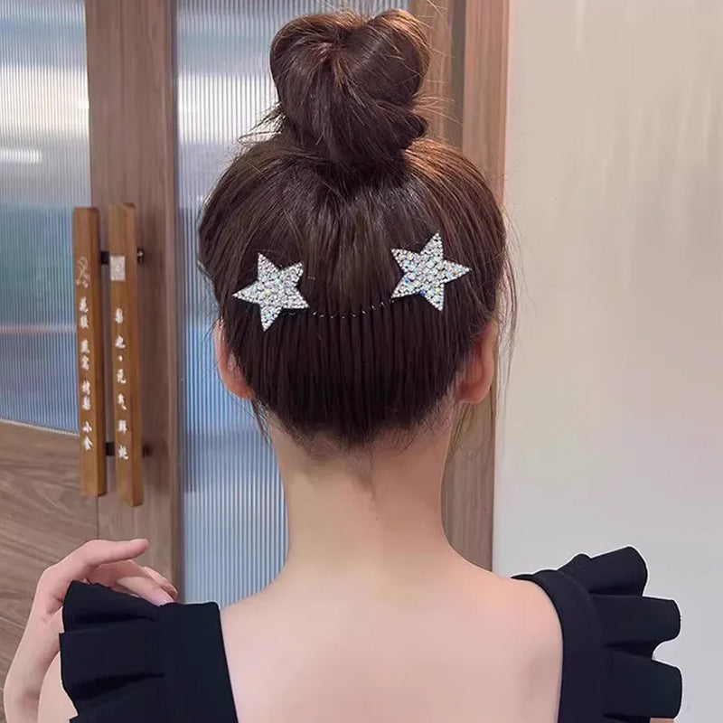 Rhinestone Star Broken Hair Comb