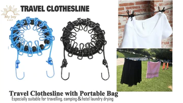 Portable Clothesline with 12 Clothespins