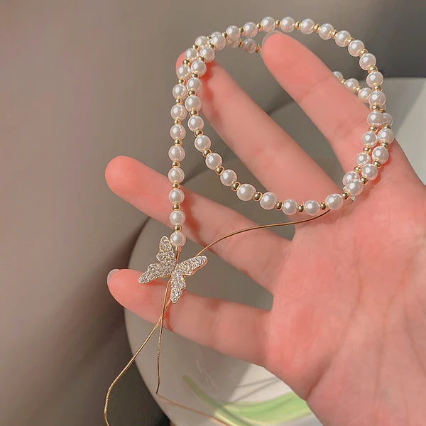 Pearl Butterfly Adjustable Necklace