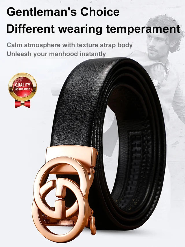 Business All Wear Leather Automatic Buckle Belt