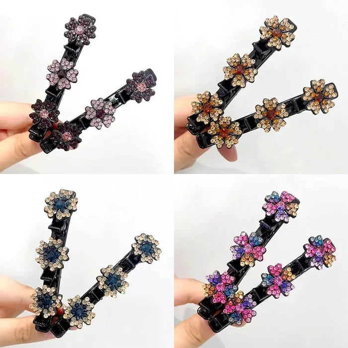 Fashion Flower Braided Hair Clips