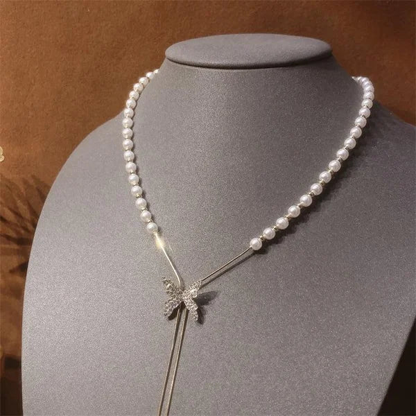 Pearl Butterfly Adjustable Necklace