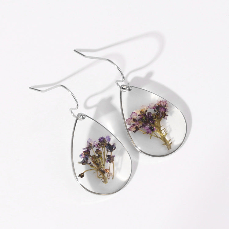 Preserved flower earrings