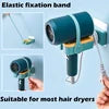 Rotatable Wall Mounted Hair Dryer Holder， Hands Free Hair Dryer Stand Holder, Drilling-Free Blow Dryer Holder