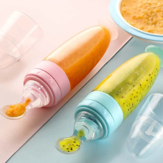 Silicone Baby Food Feeder Bottle With Standing Base