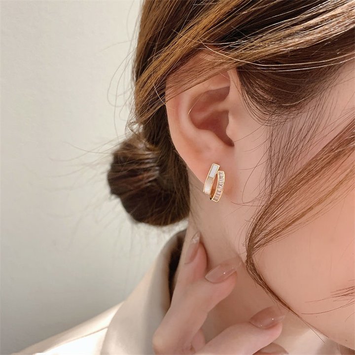 Shell Double-Layer Earrings