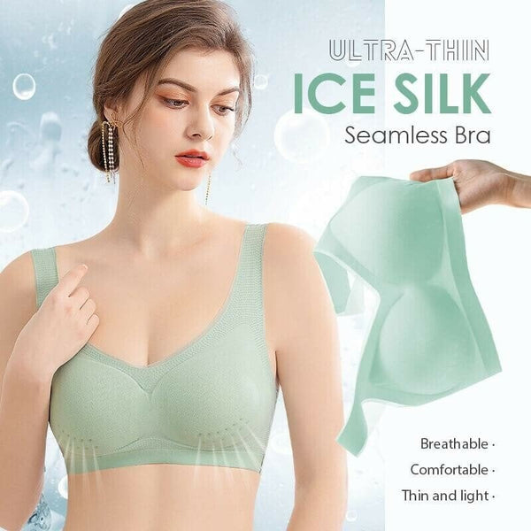 Women Ultra Thin Ice Silk Bras Lifting C Ooling Seamless Bras, Latex  Underwear