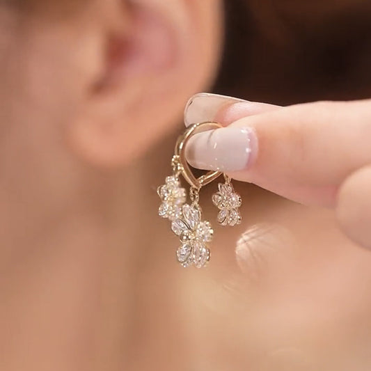 Crystal Flowers Drop Earrings