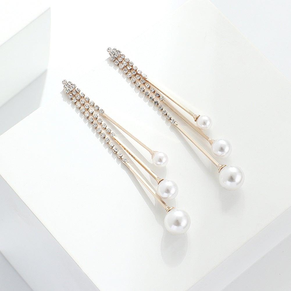 Elegant Pearl Tassel Earrings